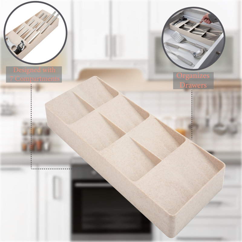 Rebrilliant Jolynn Plastic Flatware & Kitchen Utensils Drawer Organizer